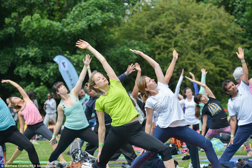 Groups were organised to carry out various different exercises by the event organisers at Alexandra Palace